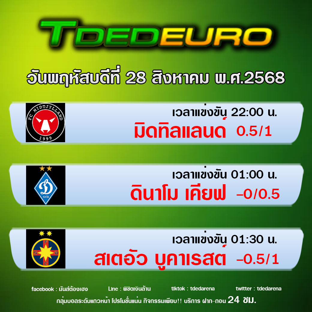 TDEDEURO : ทีเด็ดบอลชุด ทีเด็ดสเต็ปเทพ