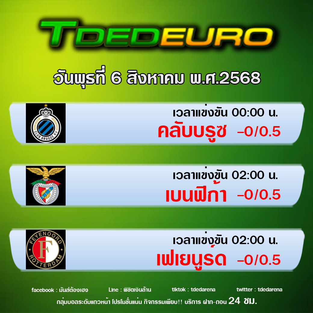 TDEDEURO : ทีเด็ดบอลชุด ทีเด็ดสเต็ปเทพ