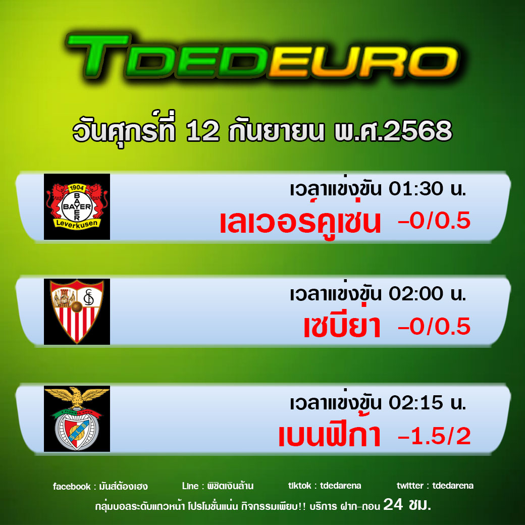 TDEDEURO : ทีเด็ดบอลชุด ทีเด็ดสเต็ปเทพ