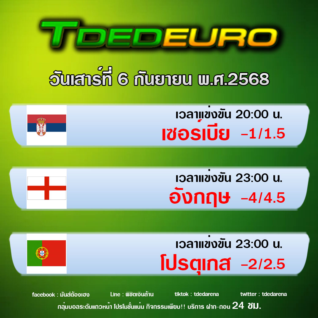 TDEDEURO : ทีเด็ดบอลชุด ทีเด็ดสเต็ปเทพ