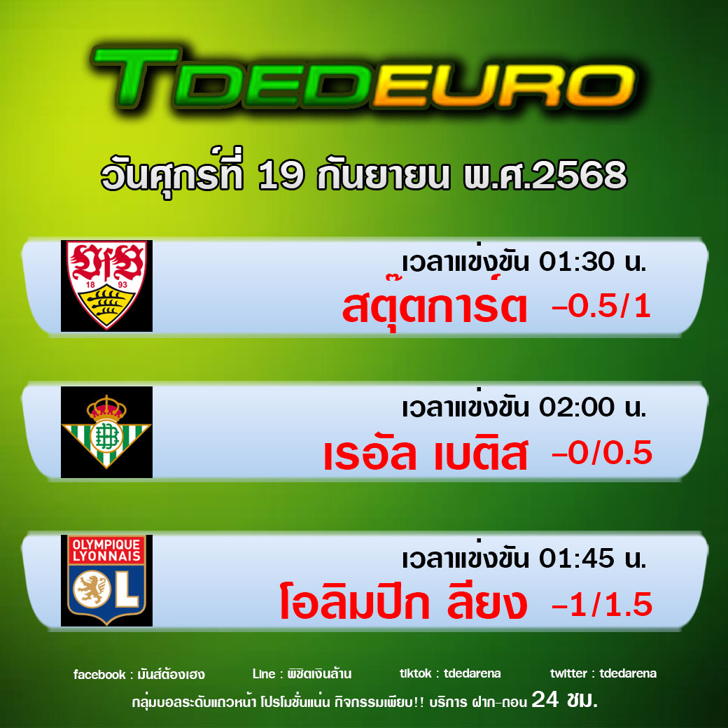 TDEDEURO : ทีเด็ดบอลชุด ทีเด็ดสเต็ปเทพ